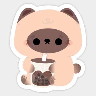 Cat Boba Tea Sticker